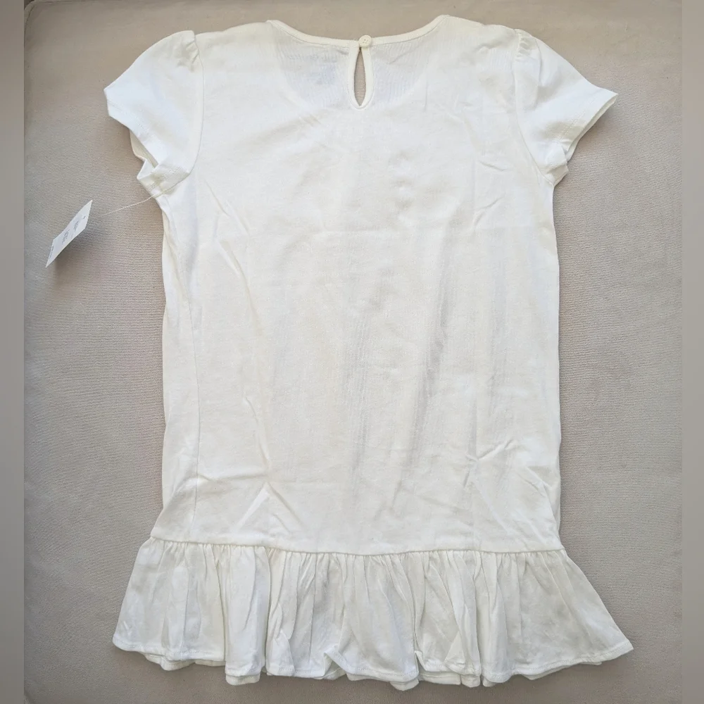 NWT GAP Puff Sleeve Ruffle Hem Top - size 5 yrs